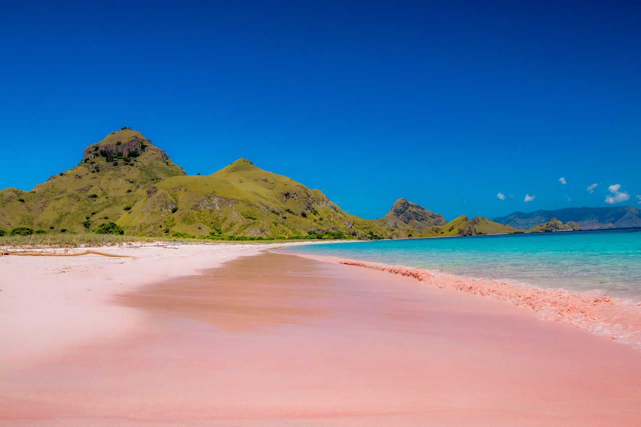 Pink Beach, Padar Island, Komodo Flores, Indonesia natural wonders